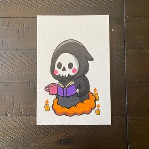 Cute Grim Reaper Canvas Art